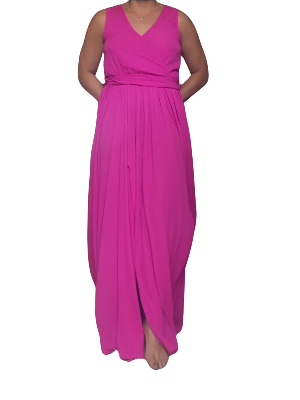 Vici Fuchsia Sleeveless V-Neck Maxi Dress